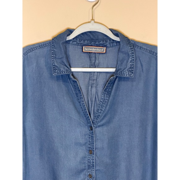 Hester & Orchard Denim Shirt XL Blue Chambray Button Down Top Casual Classic - Picture 3 of 6